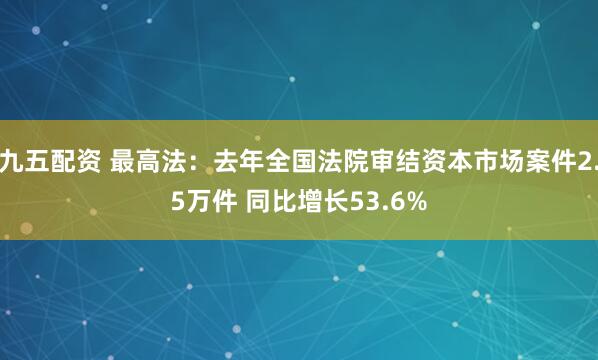 九五配资 最高法：去年全国法院审结资本市场案件2.5万件 同比增长53.6%