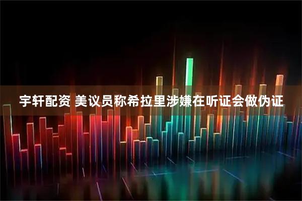 宇轩配资 美议员称希拉里涉嫌在听证会做伪证
