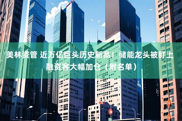 美林资管 近万亿巨头历史新高！储能龙头被盯上 融资客大幅加仓（附名单）