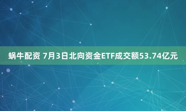蜗牛配资 7月3日北向资金ETF成交额53.74亿元