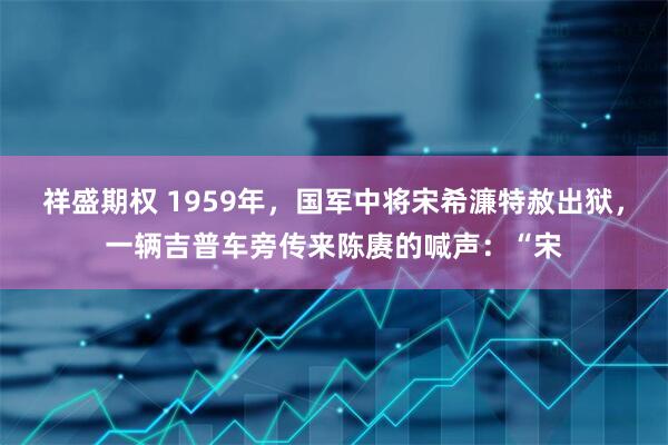 祥盛期权 1959年，国军中将宋希濂特赦出狱，一辆吉普车旁传来陈赓的喊声：“宋